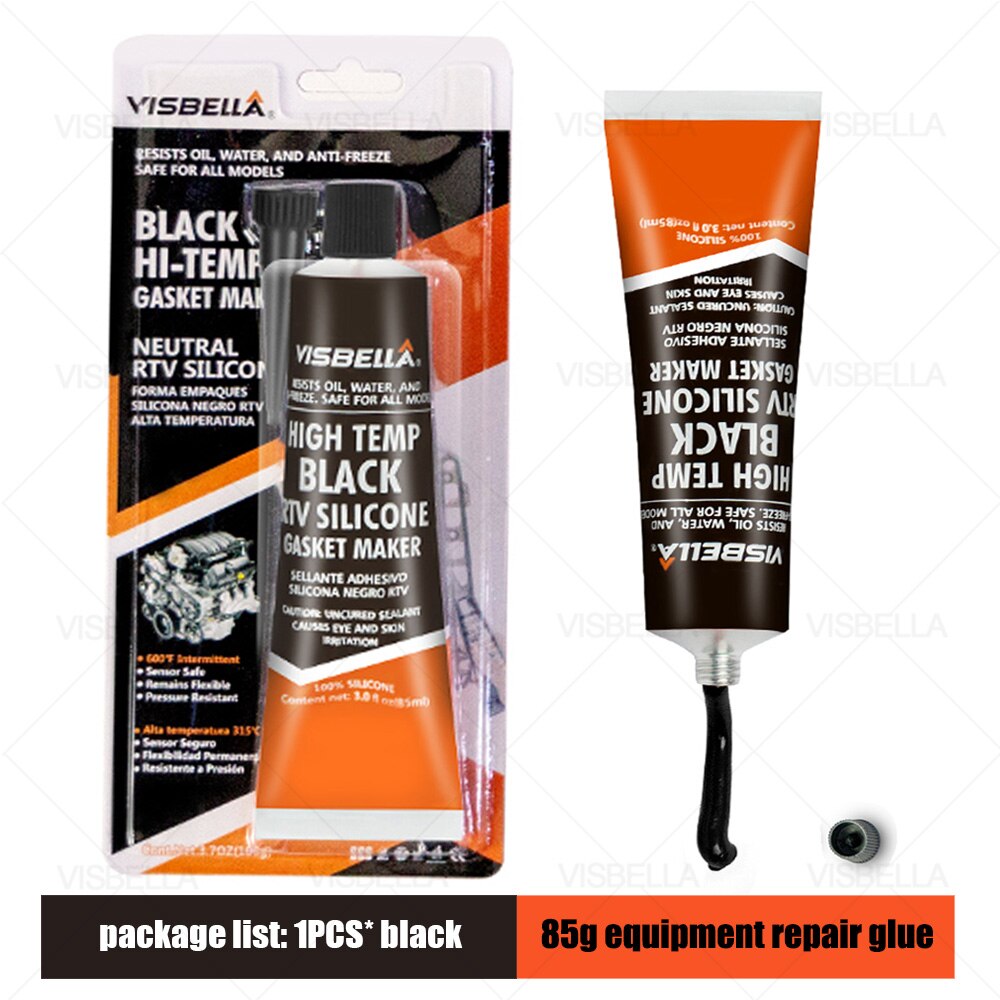VISBELLA 85g RTV Silikon Industrielle Starken Klebstoff Hohe Temperatur Silizium-dichtstoff Gummi Dichtung Hersteller Elektrische Reparatur Kleber: Schwarz