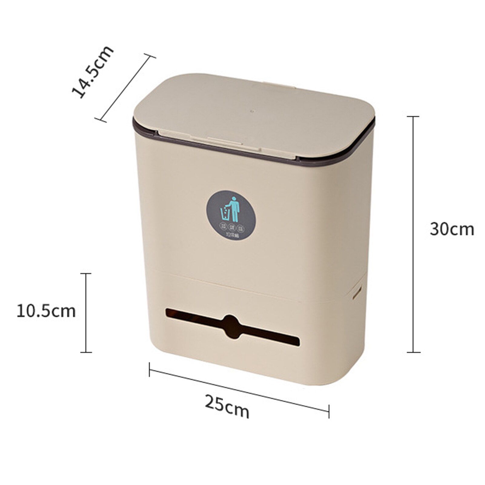 9L Hanging Trash Can Kitchen Cabinet Door Hanging Trash Bin Garbage Home Office Car Trash Can With Lid Food Waste Compost Bin