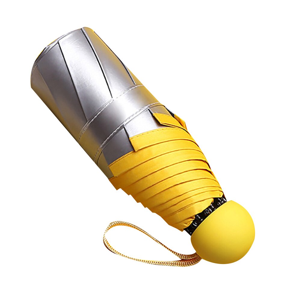 Portable Foldable Ultra Light Rain Sunlight Umbrella Travel Mini Pocket Parasol Sunlight Umbrella Mini Parasol Umbrella Umbrella: Yellow