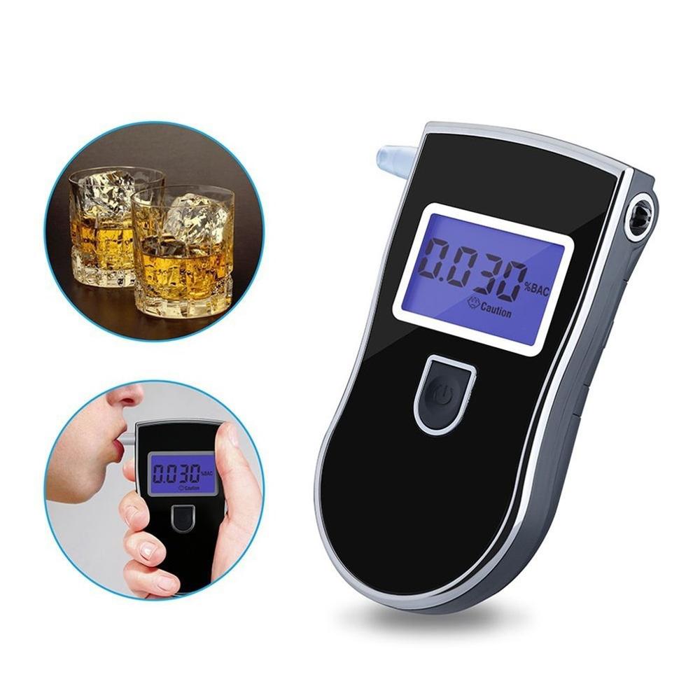 Portable Police Analyzer Detector Practical Digital LCD Alcohol Sensor Breath Tester with 5 Disposable Mouth Pieces