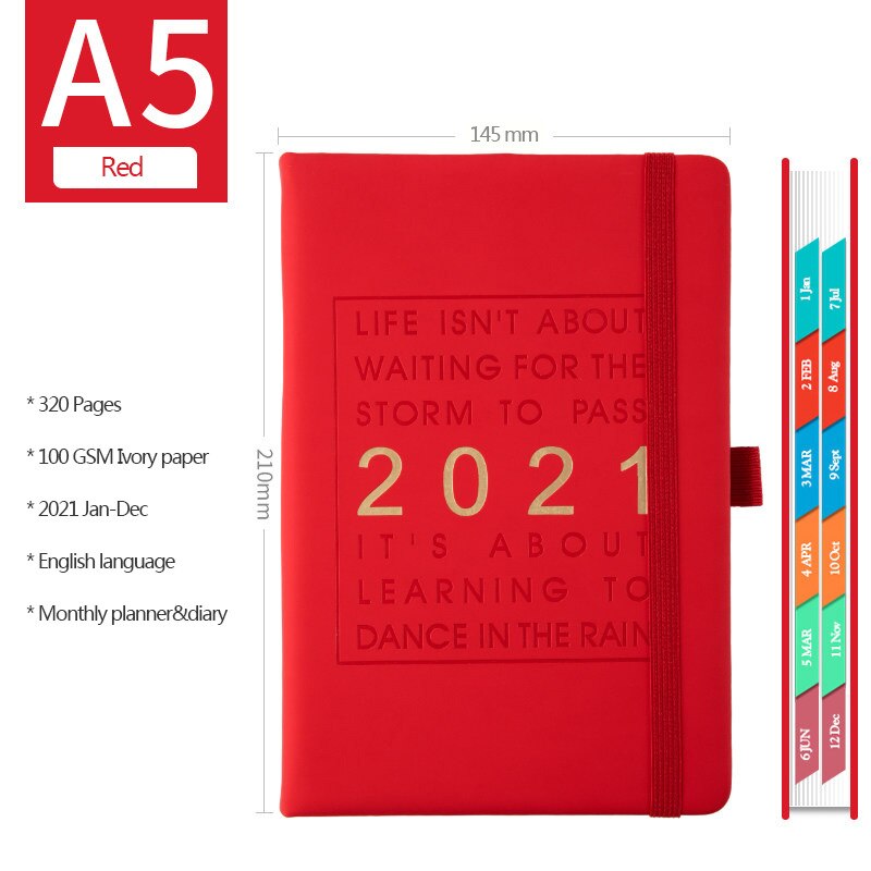 Planlægge bog tidsplan bøger engelsk inde planlægger notesbog cuaderno notesbøger og tidsskrifter libretas zeszyt dagbog jul: A5 røde