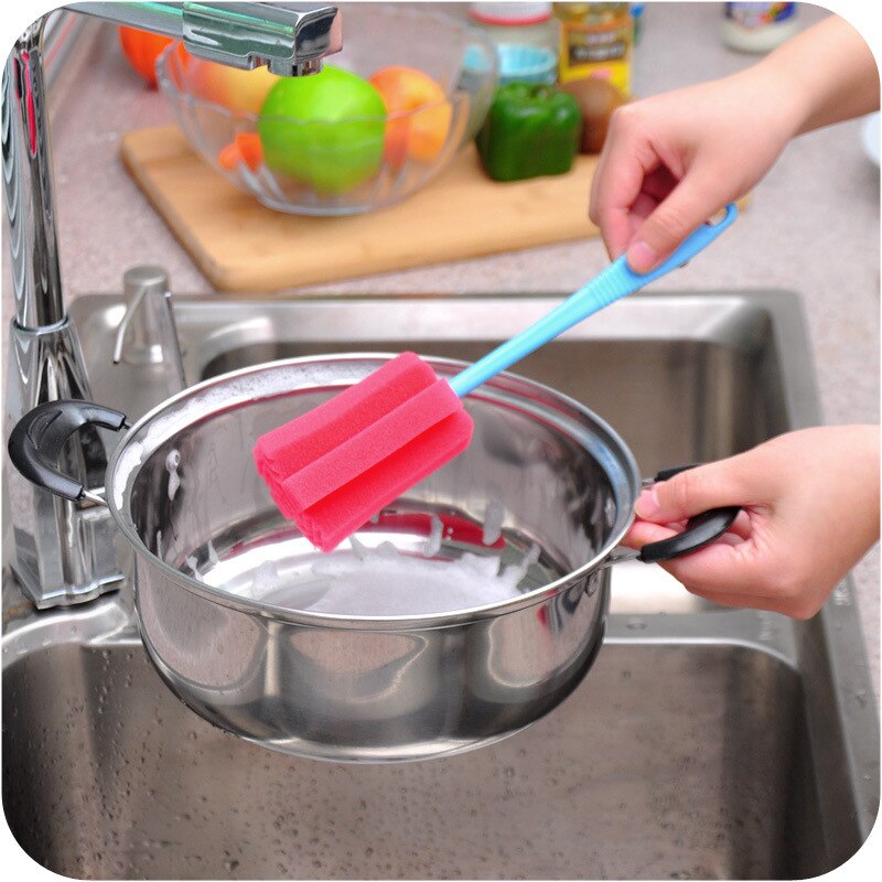 Bottiglie pulite portatili per bambini detergente per pennelli spugna multifunzionale manico lungo tazza spazzola bottiglia aspirapolvere cucina neonato