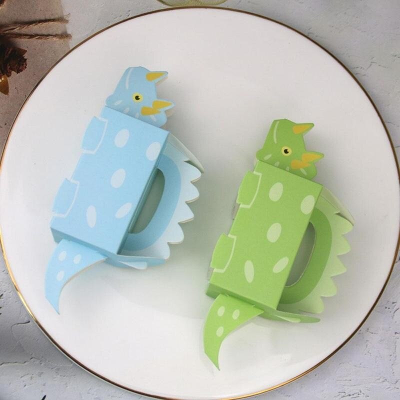 10Pcs Dinosaurus Doos Gemonteerd Dinosaurus Doos Dinosaurus Snoep Box Kids Verjaardag Papier Dozen Voor Verpakking