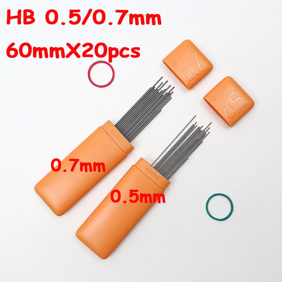 Mekanisk penna blypåfyllning  hb 0.5-0.7mm 60 mmx 20 st lång ritning specialkablar skolproduktleverantör 4 st / parti