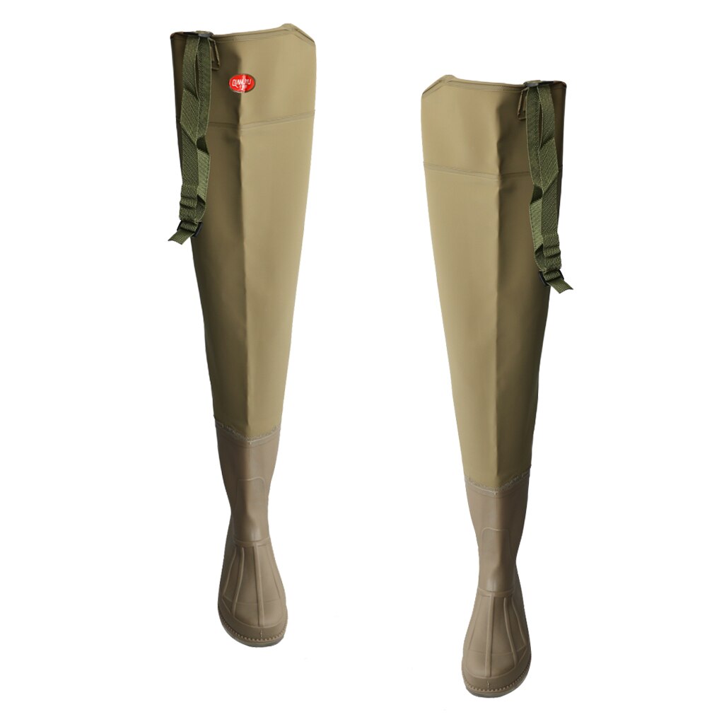 Botas impermeables para vadear por encima de la rodilla, bota de pierna gruesa, pantalones de lluvia, aparejos de pesca para Río