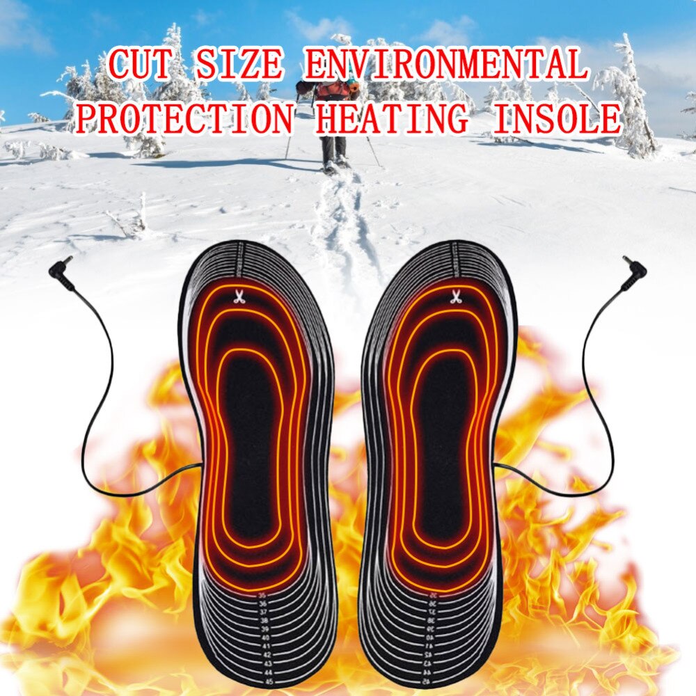 1 Paar Usb Verwarming Inlegzolen Winter Outdoor Sport Foot Warming Pad Binnenzool Verwarmde Volledige Inlegzolen Voeten Warmer Pads