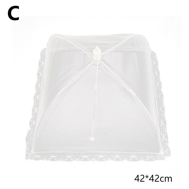 White Food Cover Lace Square Folding Removable Anti Fly Mosquito Dish Cover Picnic Tent Fruit Hood Kitchenware Bbq Buffets Hood: 03