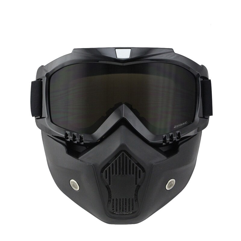 Professionele Retro motorhelm Goggle Masker Vintave masker open helm kruis helm goggle Moto Casque Casco Capacete: Black