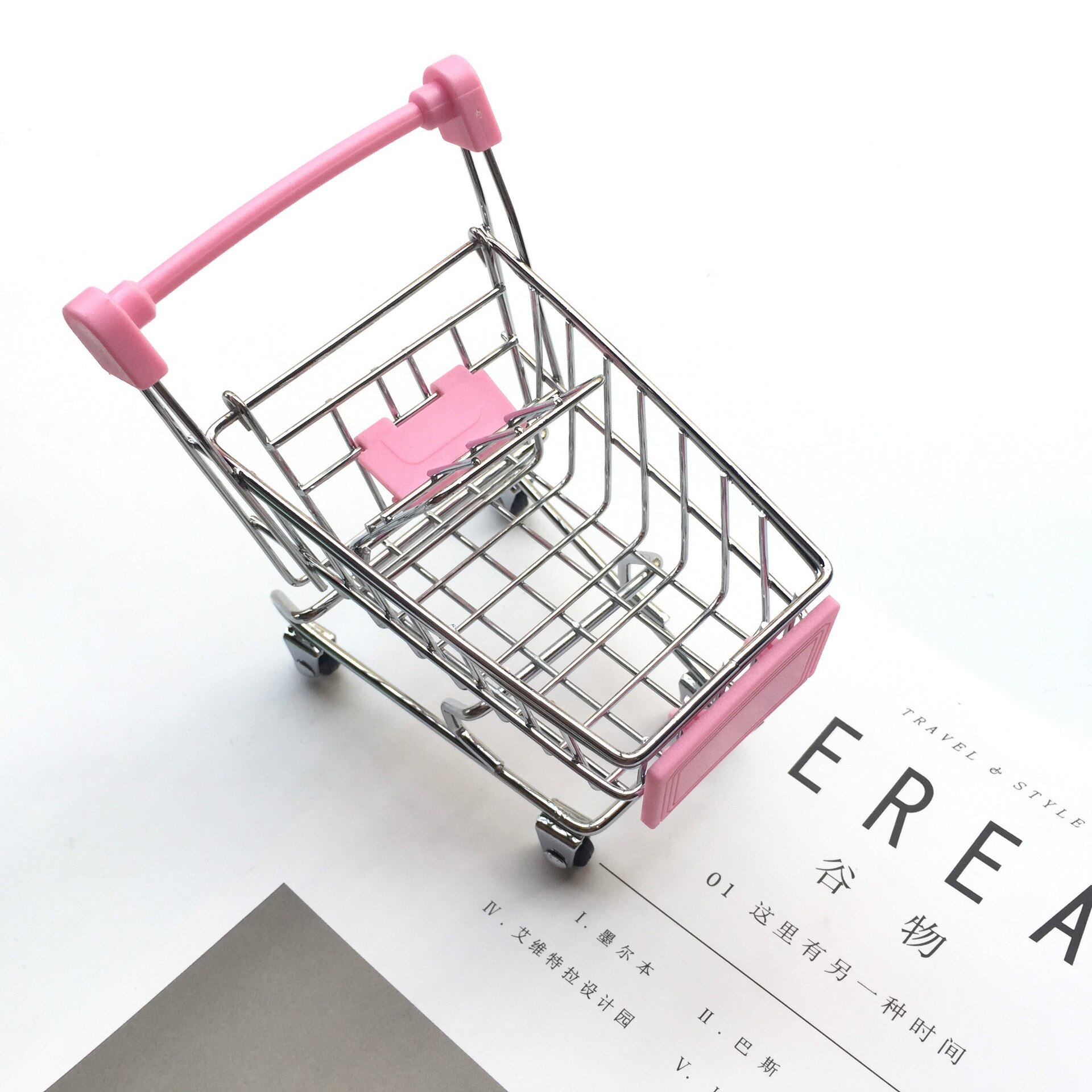 Mini Kinderen Handkar Simulatie Kleine Supermarkt Winkelwagentje Utility Winkelwagen Pretend Play Speelgoed Kinderwagens Kids: H101P-Pink