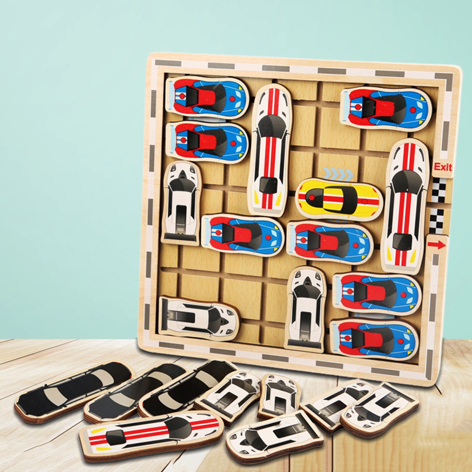 Sliding Hand Houten Klotski Auto Voor Volwassenen Kinderen Educatief Spel