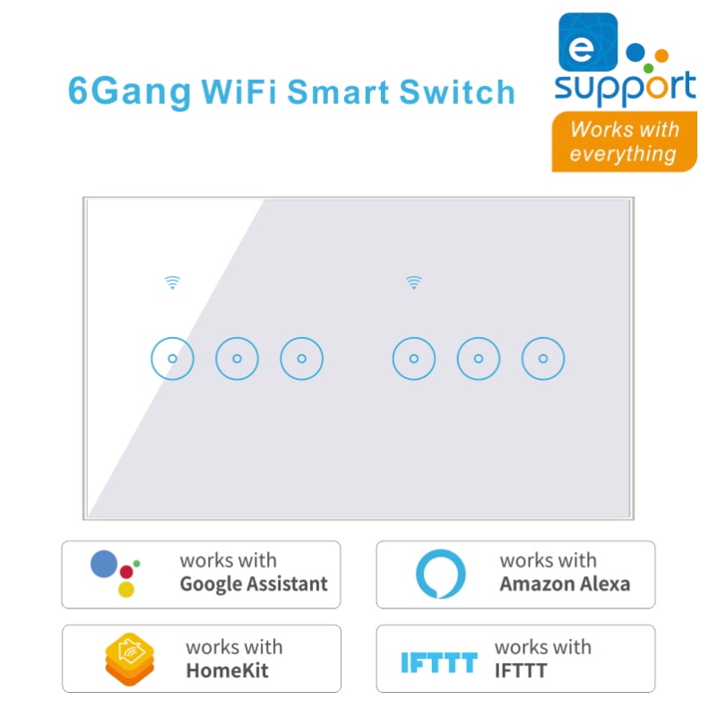 EWelink-enchufe inteligente de pared con Wifi y 4/5/6 entradas, Control por voz, funciona con Alexa, Google Home