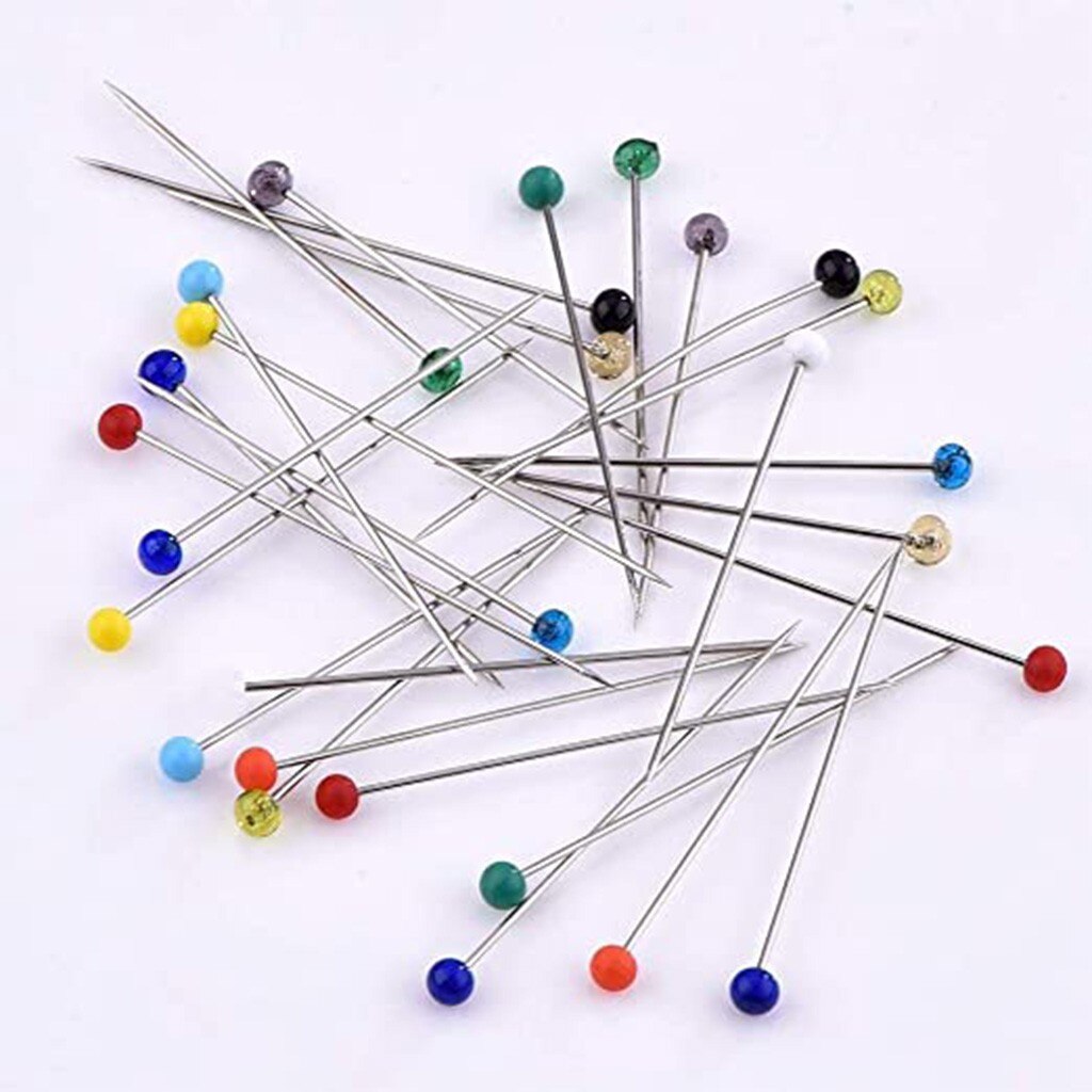 100pcs Colour Pearlescent Needle Cross-Stitch Needle Socket Sewing Location Pearl Fixed Needle With Large Head Sewing Beedle