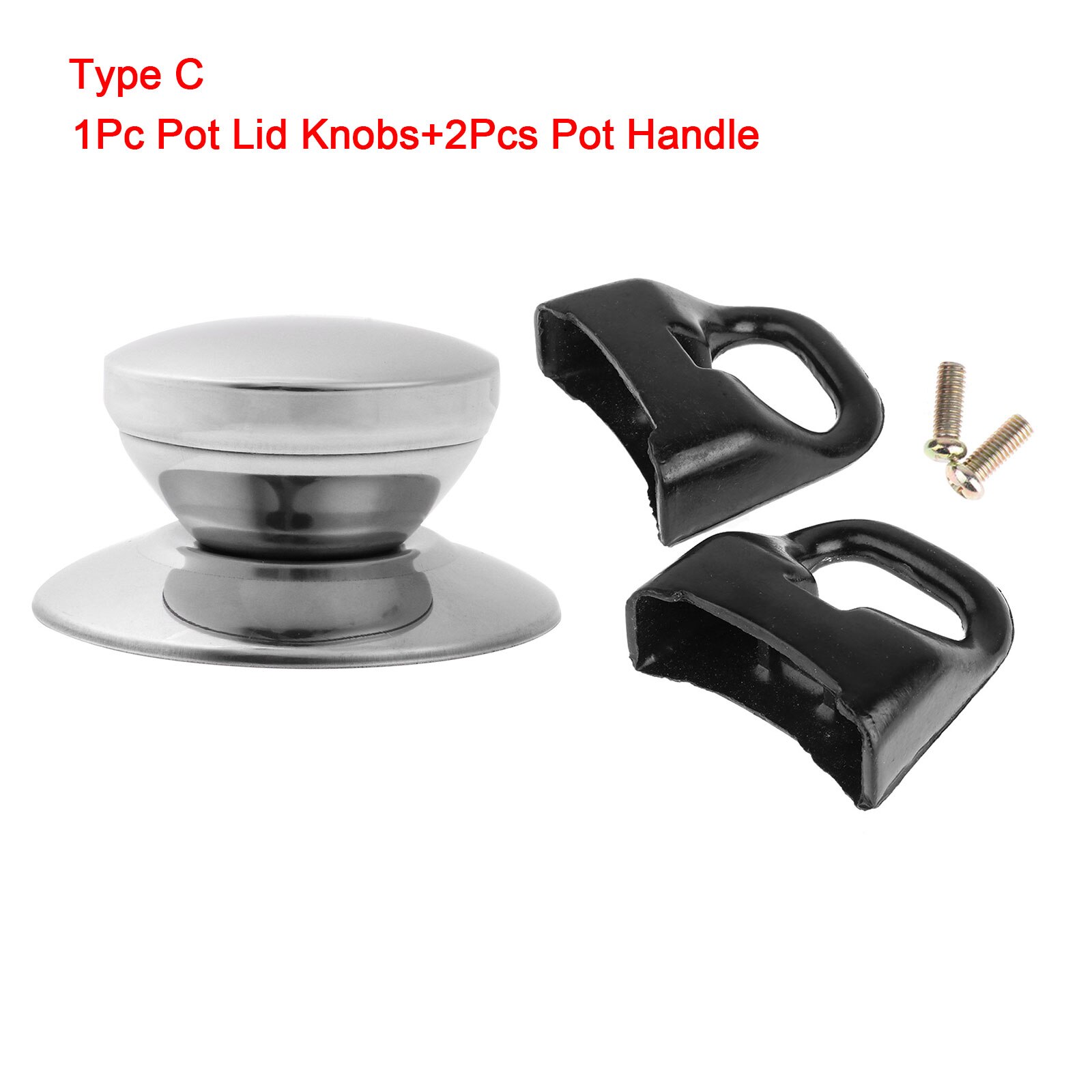 Universal Cookware Lids Knobs Stainless Steel Pot Pan Handles Kitchen Cooker Hand Grip Detachable Cooking Replacement Pot Handle
