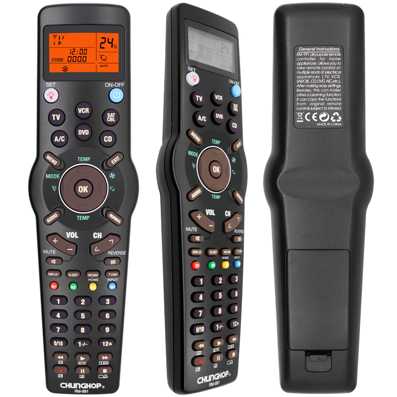Multifunktion Ale 6-in-1-Universal--Lernfernbedienung geeignet für TV/einstellen-oben-Kasten/Klimaanlage/CD/DVD/Audio--Chunghop-RM-991