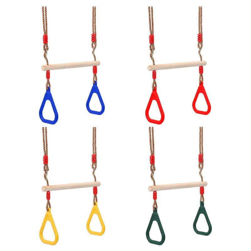 Houten Hand Ringen Swing Speelgoed Outdoor Sport Fitness Kinderen Supplies Kids Outdoor Swing Game Activiteit Familie Activiteit Game