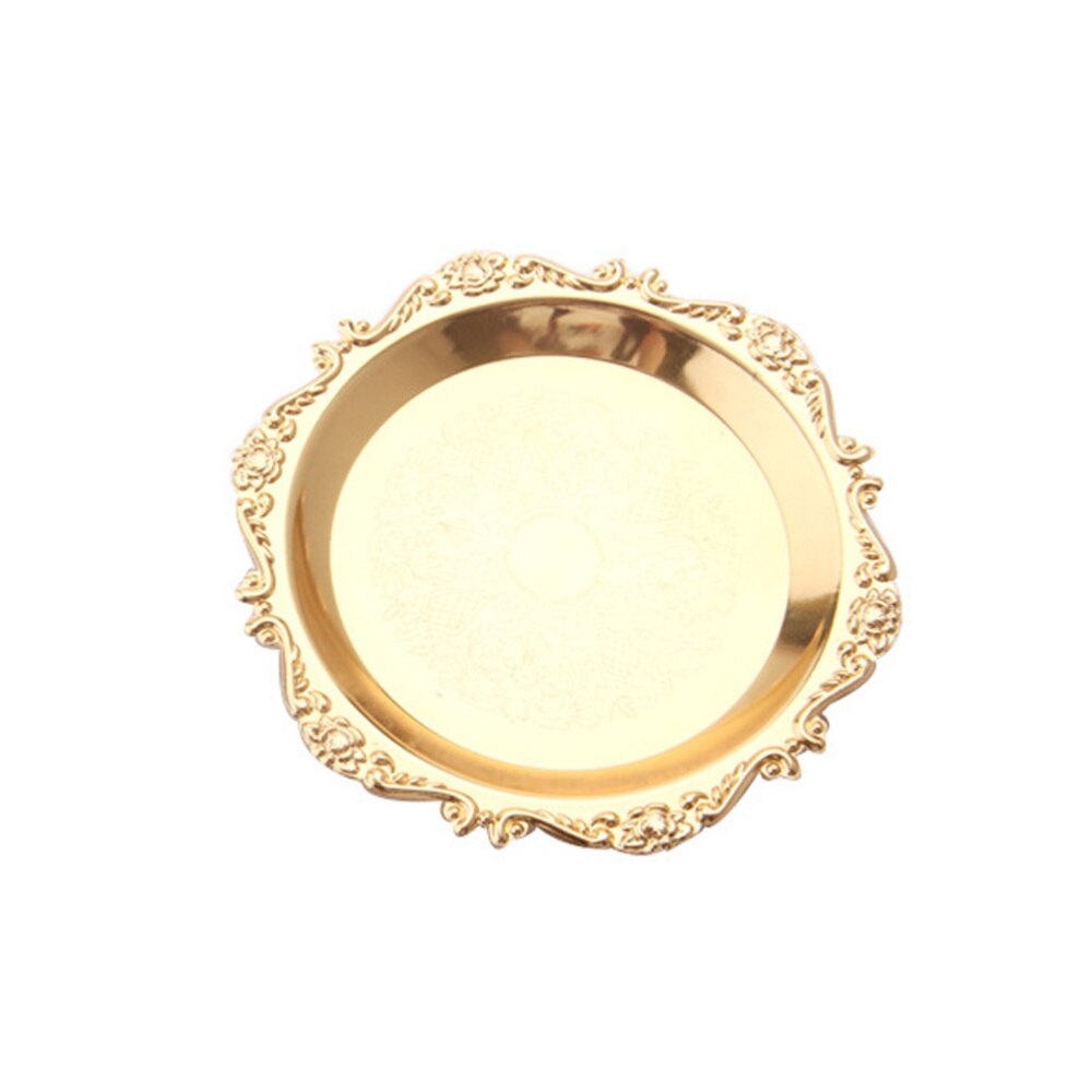 Delicate Fruit Platter Dessert Plate Cake Dish Snacks Tray Decorative Tableware for Wedding Party Home (Golden): Golden