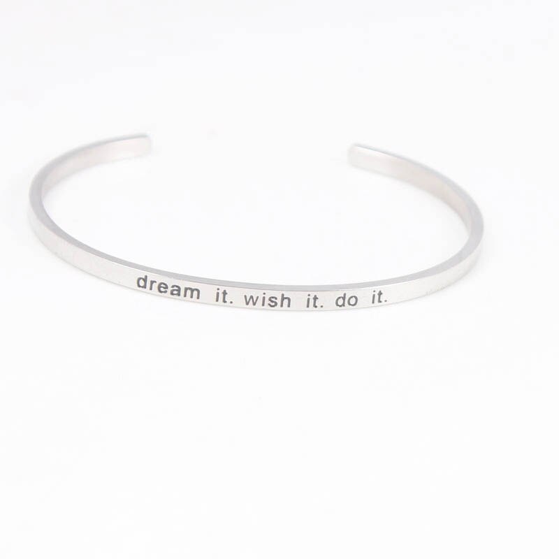 3.2mm Stainless Steel Bangle Engraved you are my sunshine Inspirational Quote Cuff Mantra Bracelet for Women: 10