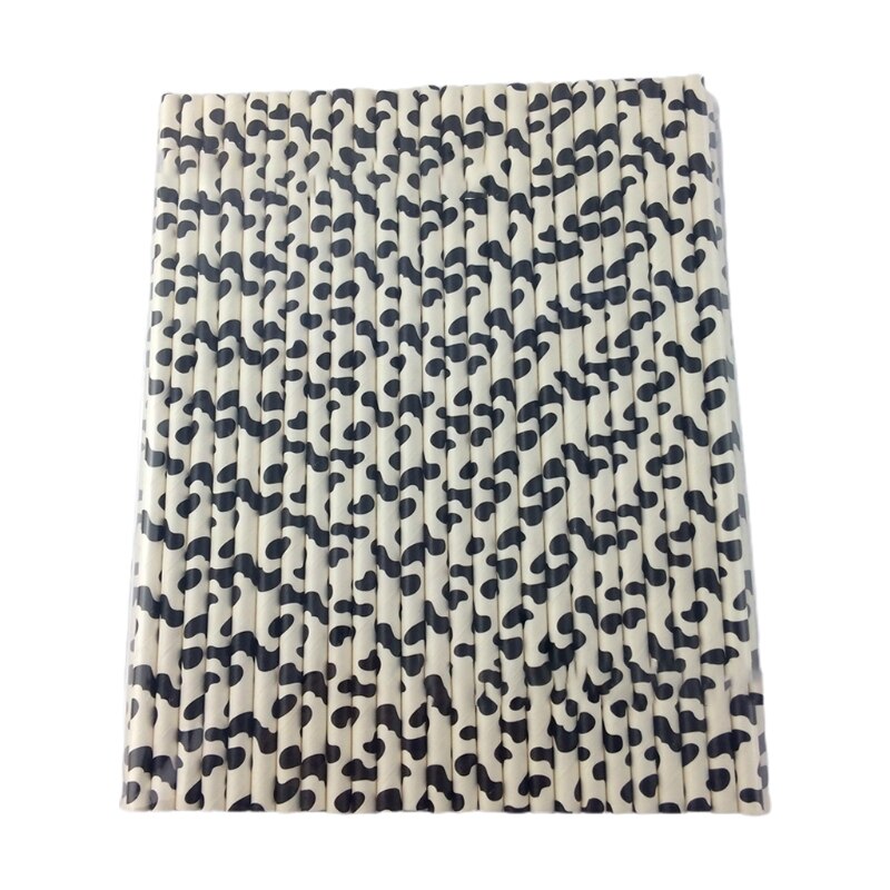 100 Pcs Party Papier Rietjes Streep Dots Sterren Wegwerp Papier Rietjes Voor Feestartikelen Verjaardag Bruiloft Biologisch Afbreekbaar: I