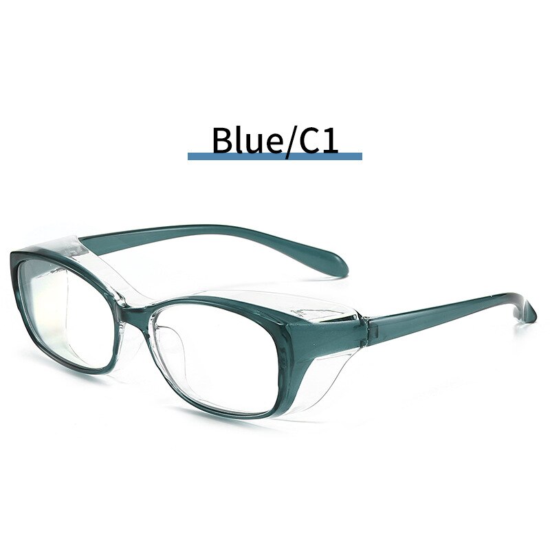 Square Safety Goggles with Side Shields Blue Light Blocking Glasses PC Lens Anti-allergy Windproof Anti Splash Eyewear: C1