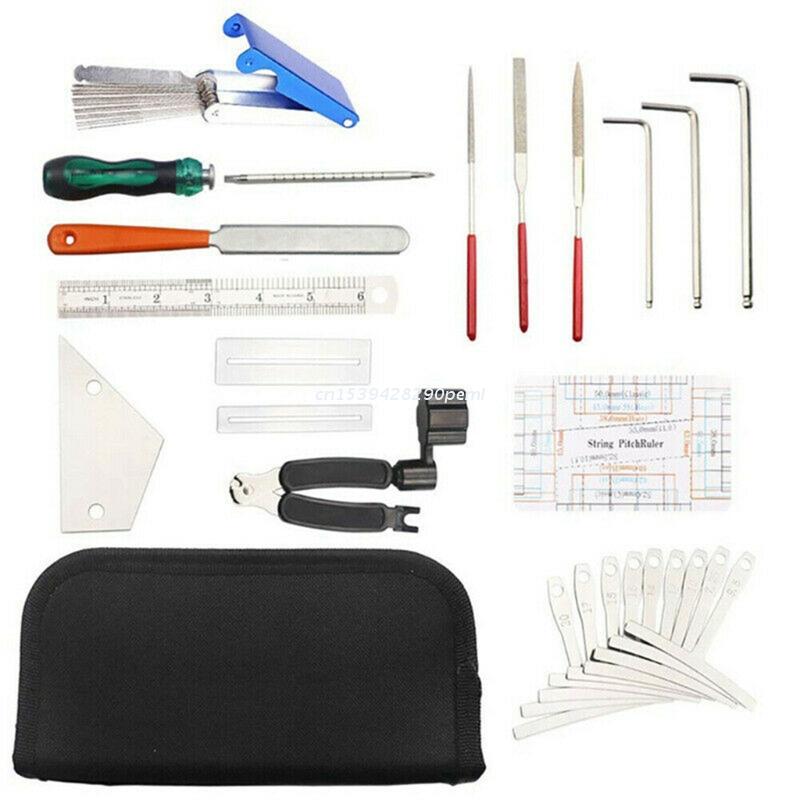 Guitar Tool Kit Repairing Maintenance Tools String Organizer String Action Ruler Gauge Measuring Tool Hex Wrench Set