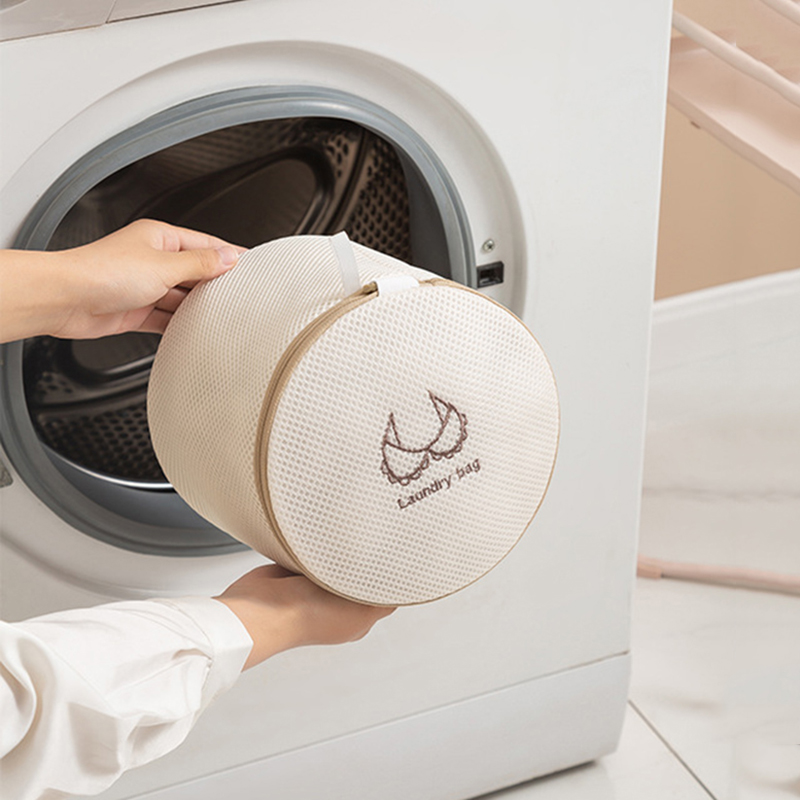 Mooie Beige Waszak Exqusite Geborduurd Patroon Voor Ingedeeld Wassen Fijne Mesh Wassen Tassen In Machine