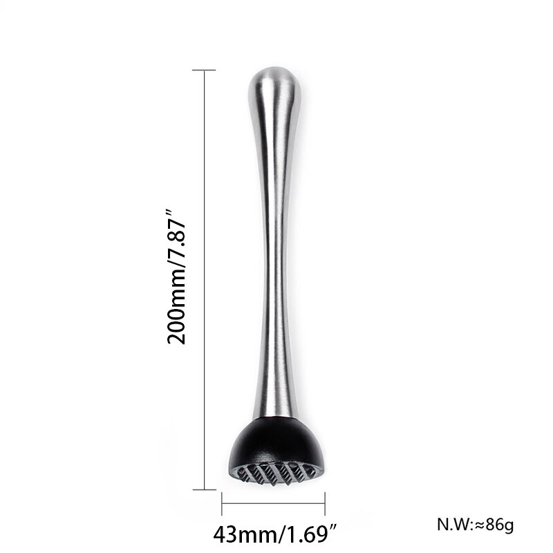 1Pc Rvs Roerstokje Citroen Metalen Stamper Roer Bar Bartenders Gereedschap Stamper Cocktail Shaker Wijn Accessoires