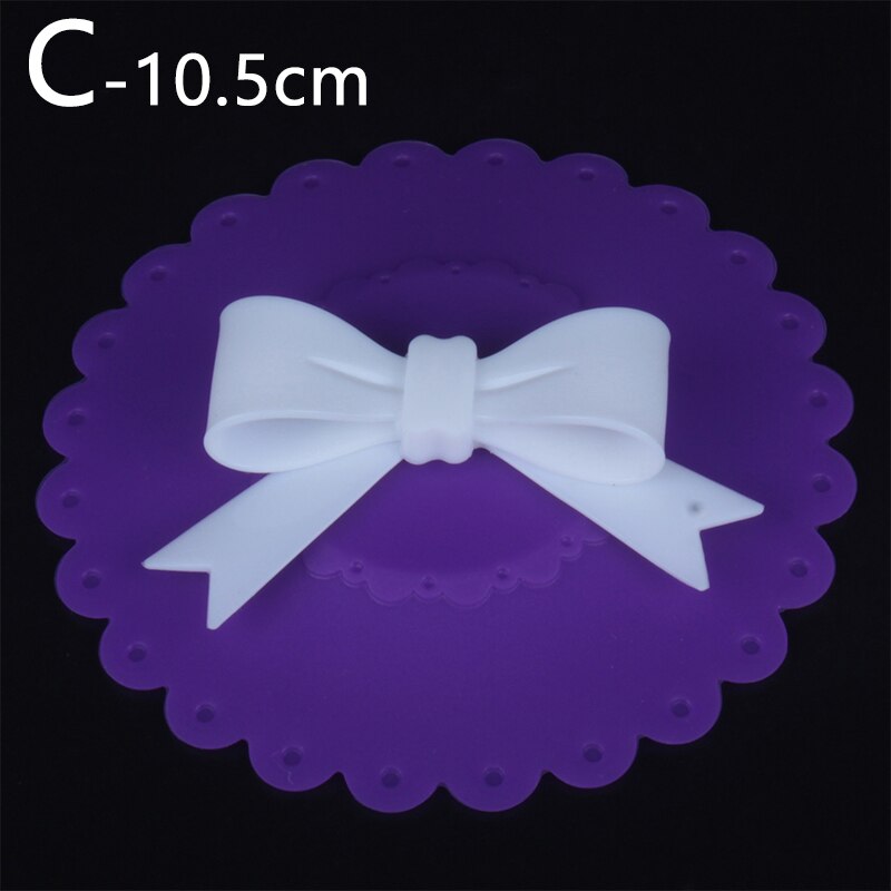 Siliconen bekerdeksels met strik, stofwerende komdeksels, isolatiebekerafdichtingen, mokkendeksels voor glazen bekers, drinkgerei, onderdelen, accessoires: C