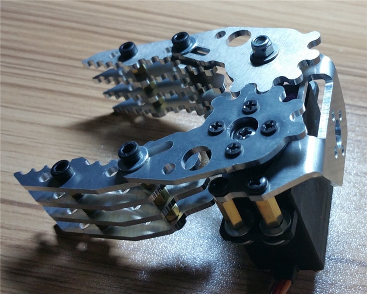 Aluminiumslegering robot klo gripper mekanisk arm klem gripper med 180 graders servoer til arduino diy projekt stilk legetøjsdele