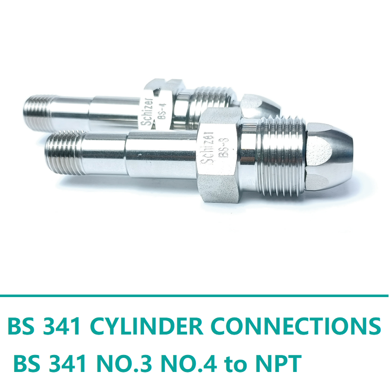 SS316L BS341 NO.3 BS341 4 6 8 14 15 Cylinder Valve Connection G5/8RHLH to NPT1/4 male Stainless Steel British Cylinder Fittings
