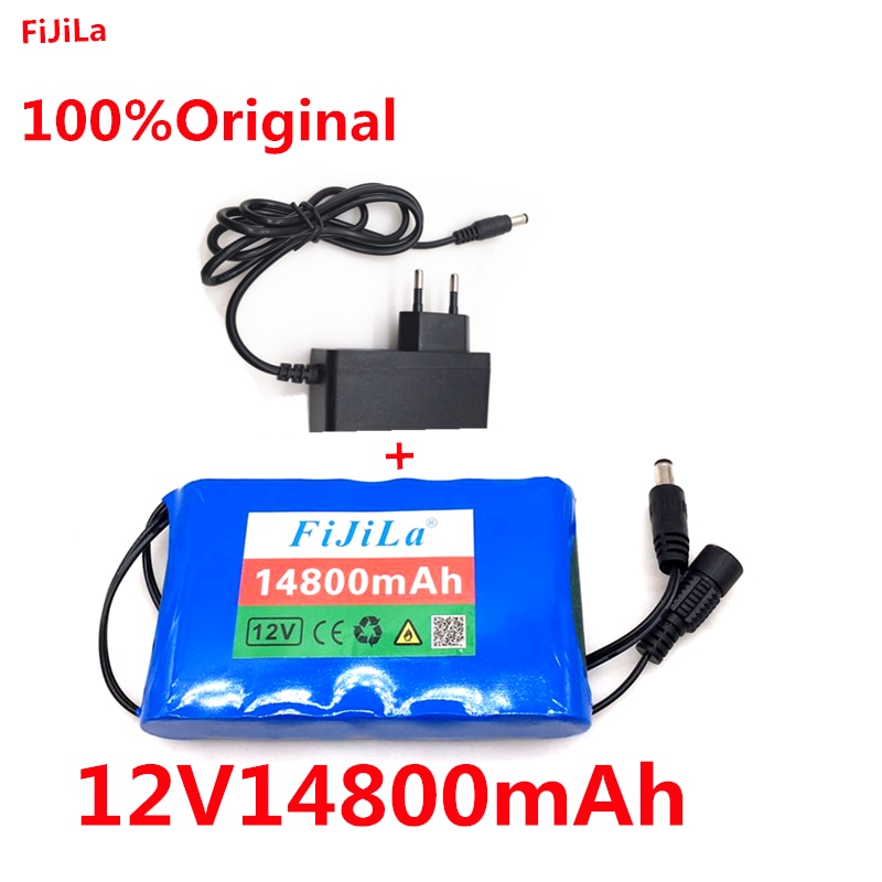100% batterie 12V d'origine 13.8Ah 18650 Rechargeable Lithium Ion batterie capacité DC 12.6V 13800mAh CCTV Cam moniteur