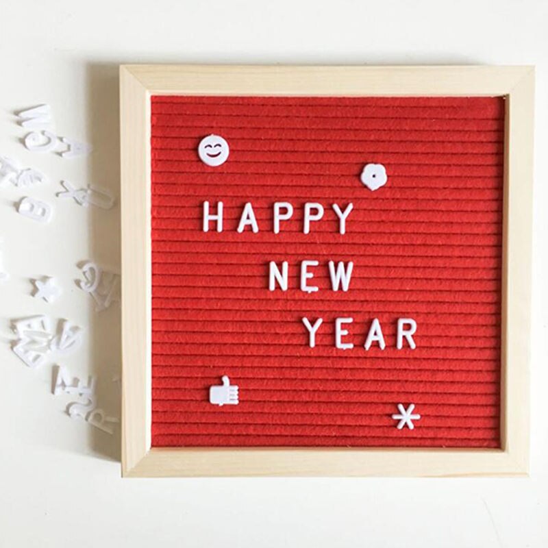 Beautiful Felt Letter Board Wooden Frame Changeable Symbols Numbers Characters Message Boards for Home Office Hogard: 11