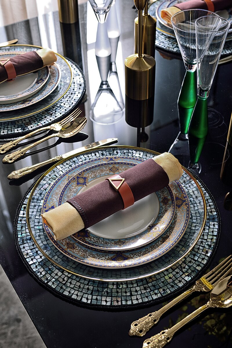 EECAMAIL Modern American Style Set Luxury Tableware European Western Plate Advanced Customization High Bone China