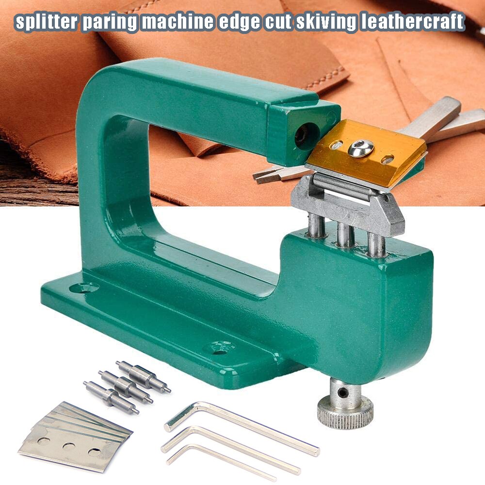 Leer Craft Splitter Kit Lederen Incisie Cutter Mes Koperen Trimmen Mes Met Mes Leer Snijgereedschap
