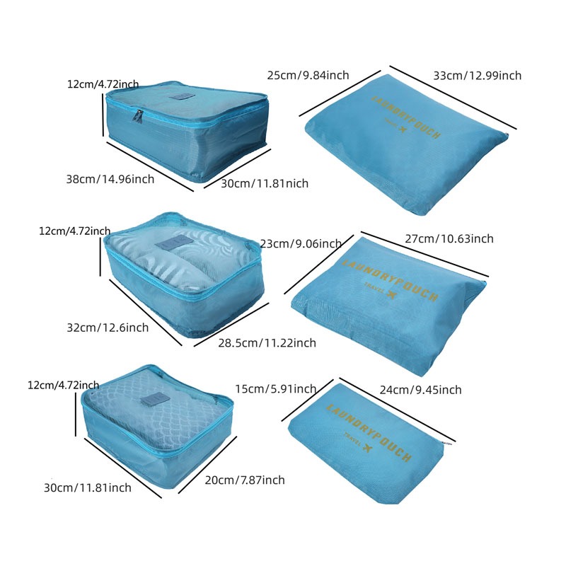 6 Stuks Set Reis Opbergzakken Koffer Inpakset Opbergdozen Draagbare Bagage Organizer Kleding Schoen Opvouwbare Organizer