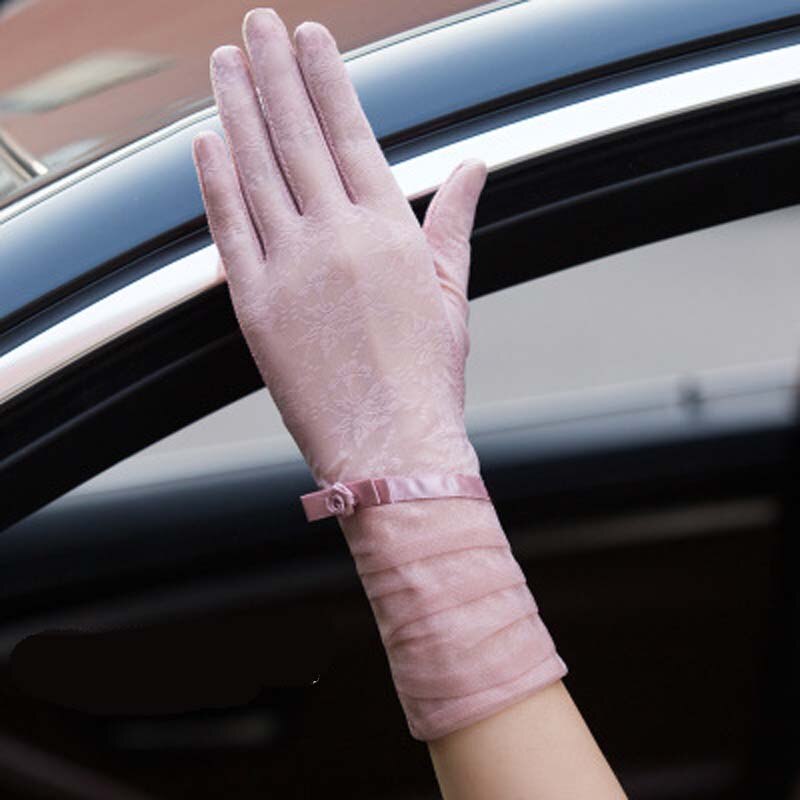 Sun protection gloves women's spring anti-UV driving touch screen gloves