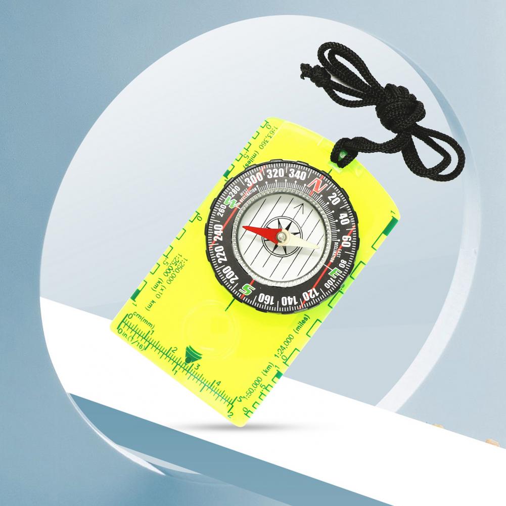 Survival Compass Lightweight Orienteering Compass Arcylic Convenient Essential Orienteering Compass with Lanyard