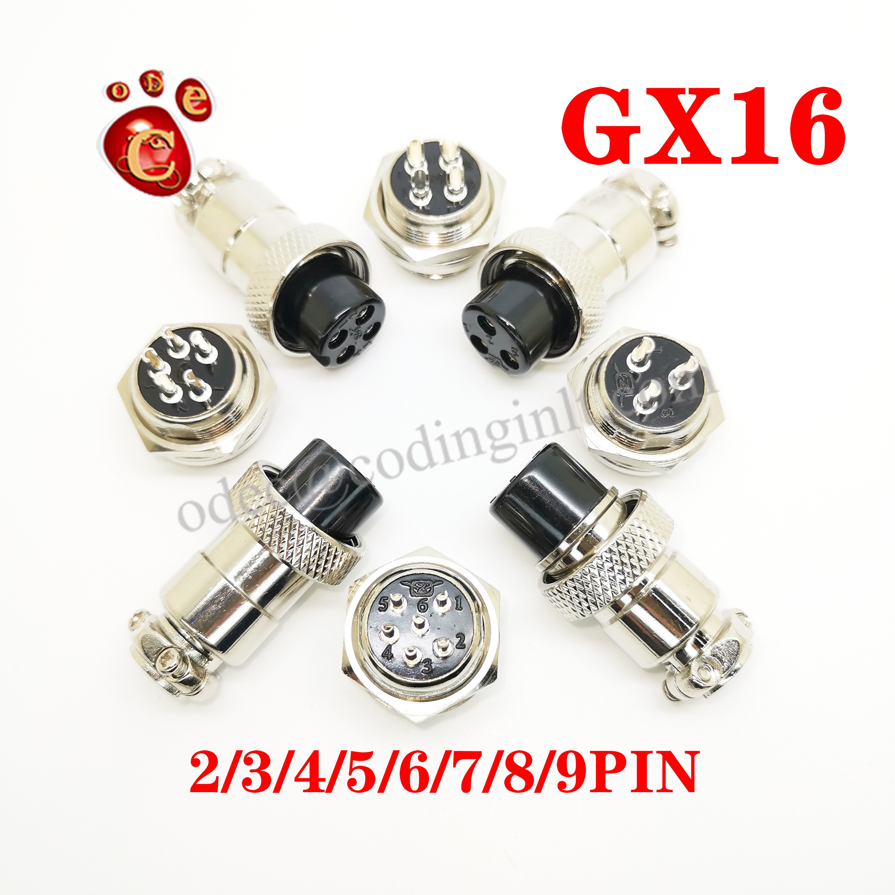 GX16 2/3/4/5/6/7/8/9 Pin Male &amp; Female 16mm L70-78 Circular Aviation Socket Plug Wire Panel XLR Connector
