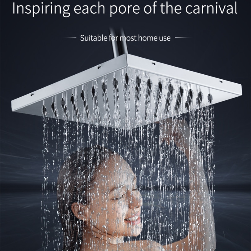 JIAYUN Square Rainfall Shower Head,10 inch Stainle... – Grandado