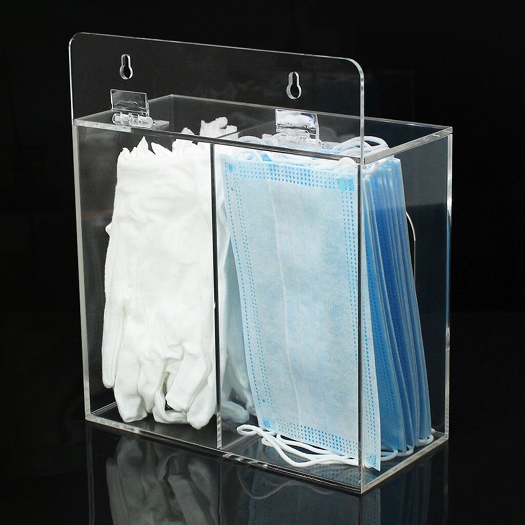 Clear Acrylic Dispenser Box for Organizing Glove, Disposable Face Cover