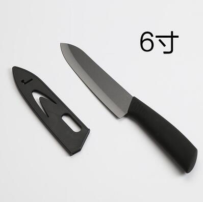 1 stk sort blad keramiske skæreknive køkkenværktøj bærbare knive 3-7 tommer frugt keramiske knive: 6 inches