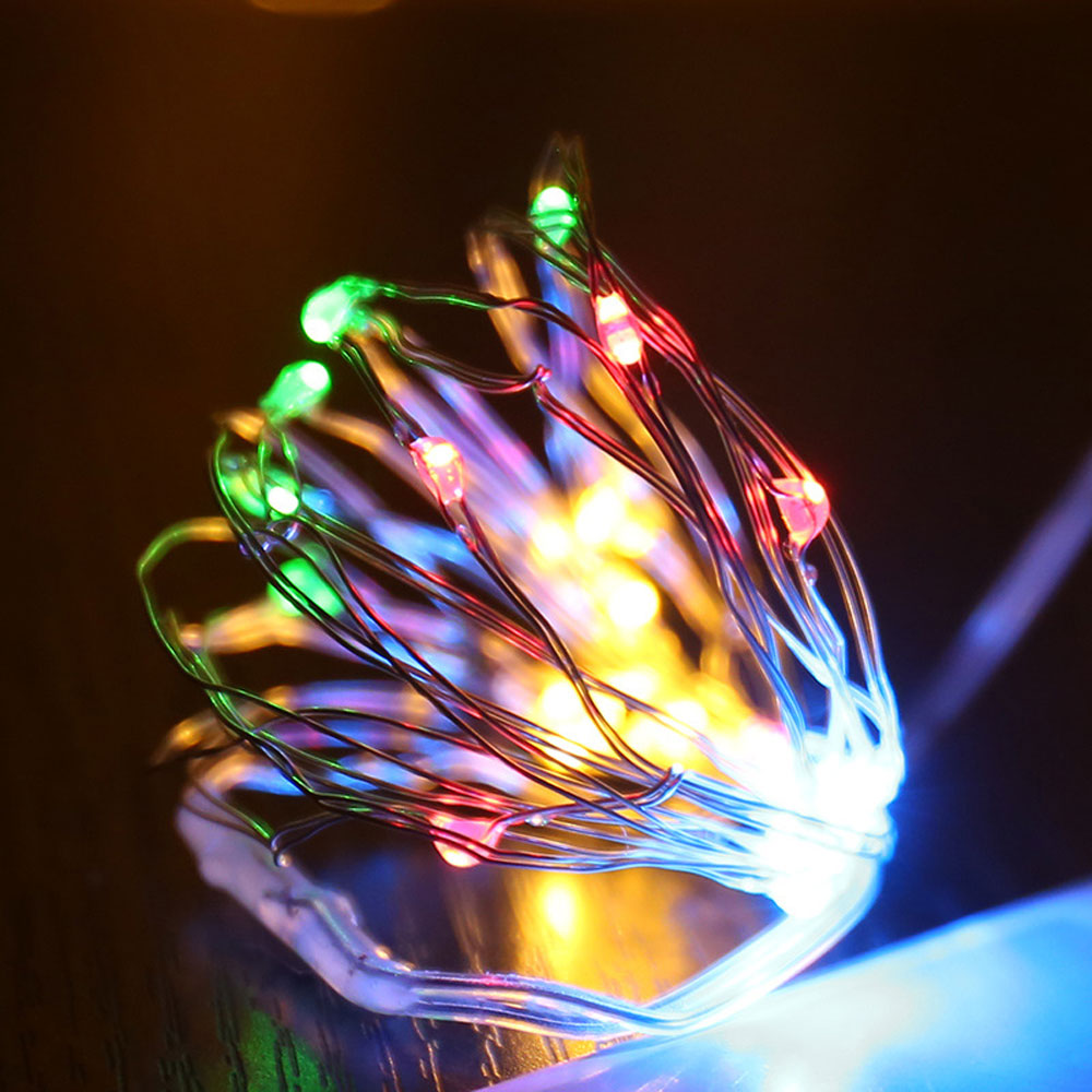 Guirlande lumineuse féerique Led en fil d'argent, alimentée par USB, étanche, pour l'extérieur, décoration DIY, , fête de mariage, noël: YELLOW / 300W