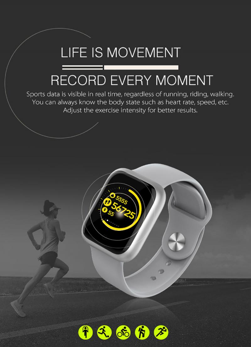 Fitness Smart Watch Bluetooth 5.0 Activity Tracking Sports Wristband All Day Heart Rate Blood Pressure Sleep Monitor Smart Band