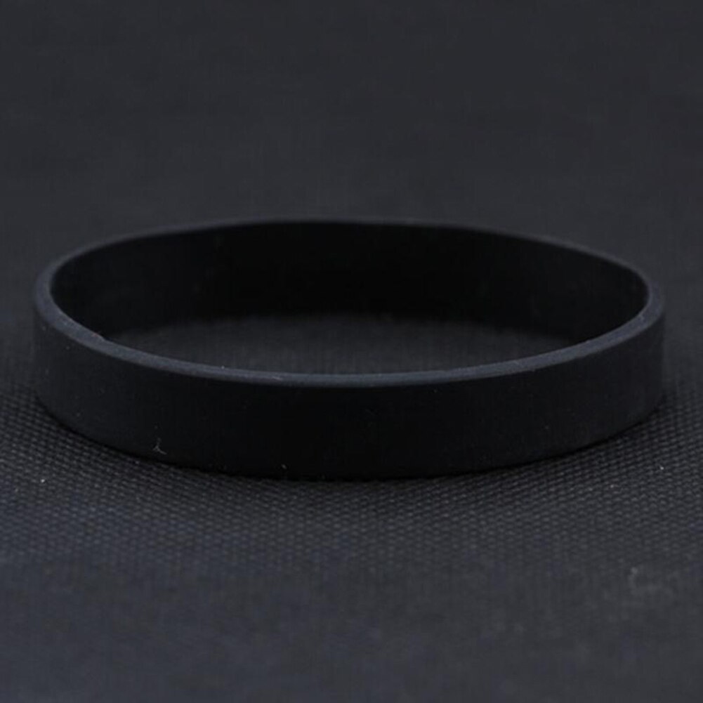 Sports Fitness Silicone Rubber Elasticity Wristband Cuff Bracelet Basketball Sports Wrist Band 12 Colors: Black