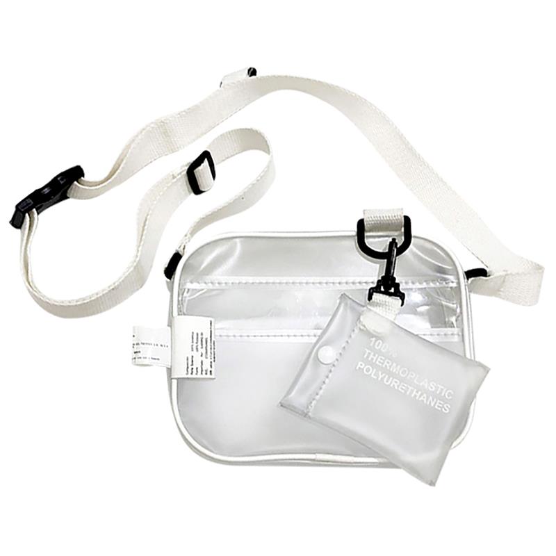 Nowy PVC przezroczysty kobieta dziewczyny torba na ramię Crossbody mały telefon torby robić makijażu robić przechowywania szeroki pasek torba na zakupy