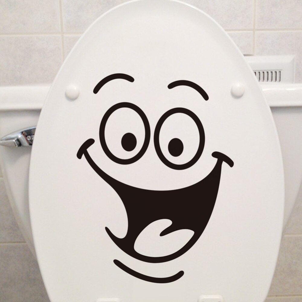 Glimlach smiley gezicht toilet stickers pvc waterdichte toilet decoratieve muurstickers