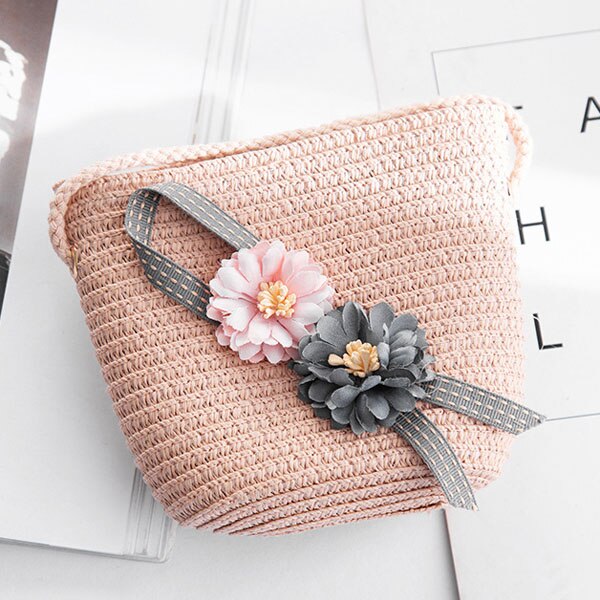 Zomer Rits Portemonnee Handgemaakte Stro Tassen Kinderen Mini Schoudertas Meisjes Handtassen Kinderen Leuke Strand Cross Body tas: B-4