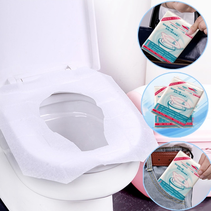 150 stk bærbar hygiejnisk engangs toilet sædeovertræksmåtte vandtæt toiletpapirpude antibakteriel sund papirpude
