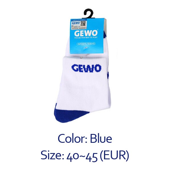 Calcetines deportivos de algodón para tenis de mesa, medias gruesas, originales, GEWO, pimpón, bádminton: Blue Size 40-45