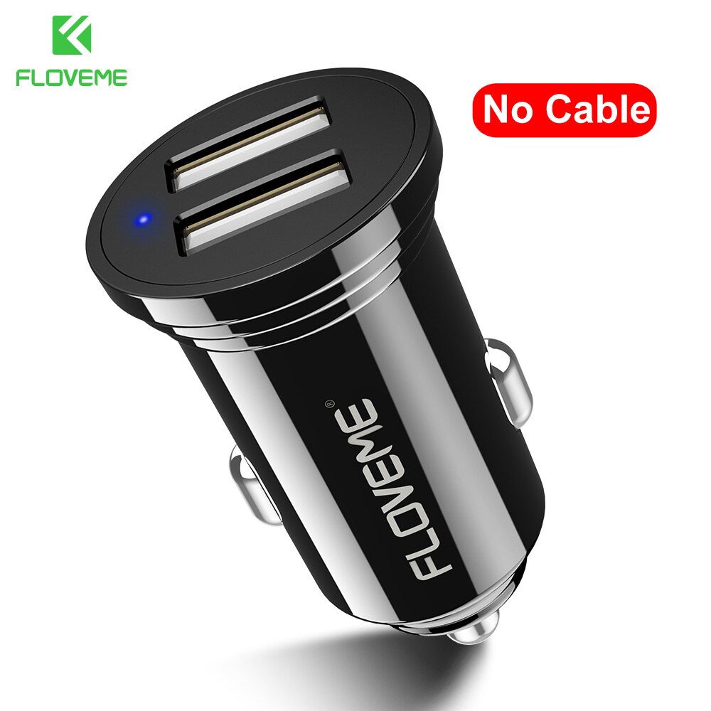 FLOVEME 2 Arten Auto Ladegerät Für Telefon Mini USB Auto-Ladegerät Für iPhone X Samsung Hinweis 9 USB Ladegerät praktisch Adapter in Auto: Dual USB Wagen Ladegerät