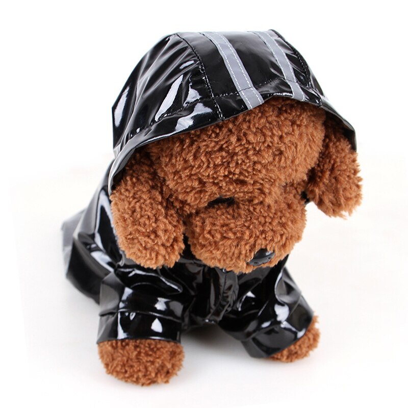 Zomer Outdoor Puppy Pet Regen Jas S-XL Hoody Waterdichte Jassen Pu Regenjas Voor Honden Katten Kleding Kleding: Black / M